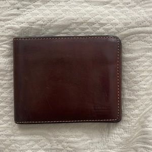Coach mens brown leather wallet